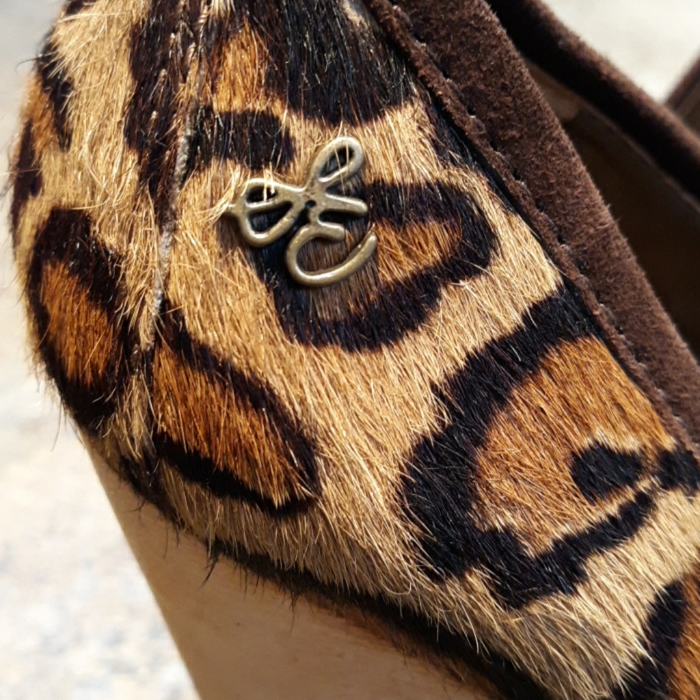Sam Edelman Wesley Brahma Leopard Wedge Size 8 - Picture 2 of 10